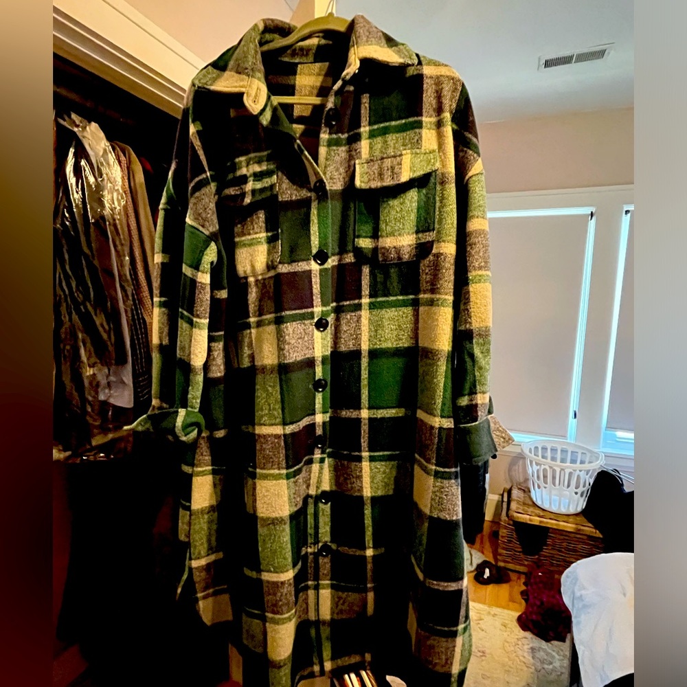 Long shacket from Amazon… very warm and stylish! Originally over 50.00. Size L